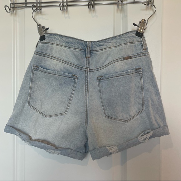 KanCan Light Wash Mom Shorts - Picture 1 of 5
